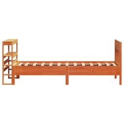 Berkfield Home Bed Frame without Mattress Wax Brown 100x200 cm Solid Wood Pine - thumbnail 5