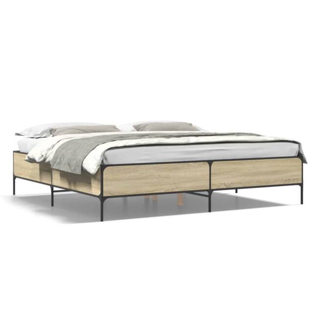 Berkfield Home Bed Frame without Mattress Sonoma Oak 180x200 cm Super King in Light Oak - image 1