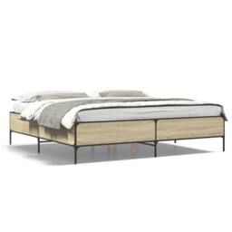 Berkfield Home Bed Frame without Mattress Sonoma Oak 180x200 cm Super King in Light Oak - thumbnail 1
