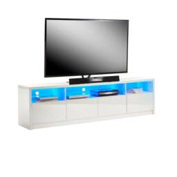 Moderna Modern White 200cm Gloss TV Stand for 55-80 Inch 4K LED TV - thumbnail 3