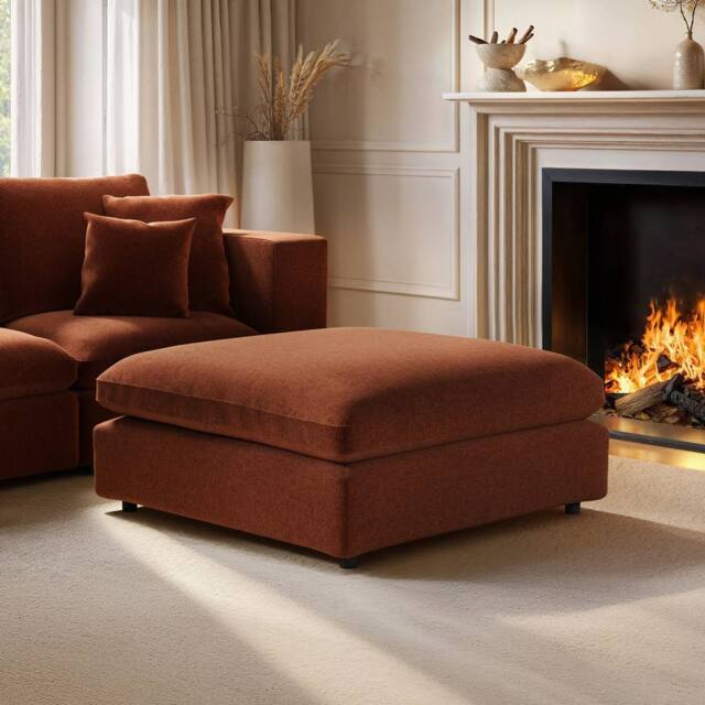 Solace+Co Asher Footstool in Orange - image 1