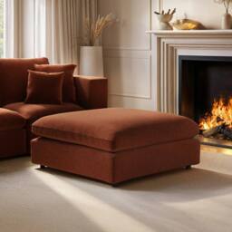 Solace+Co Asher Footstool in Orange - thumbnail 1