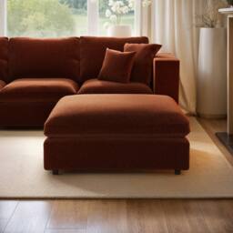 Solace+Co Asher Footstool in Orange - thumbnail 2