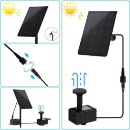 Nordara Solar Submersible Garden Pond Pump Kit in Black - thumbnail 4