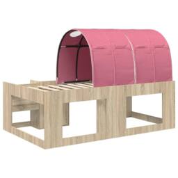 Berkfield Home Bed Frame with Tunnel 3 pcs Sonoma Oak & Pink Engineered Wood in Brown - thumbnail 8