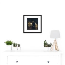 Artery8 Rembrandt Aristotle With A Bust Of Homer 8X8 Inch Square Wooden Framed Wall Art Print Picture with Mount in Black - thumbnail 2