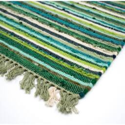 KDMD Premium Natural Green Rag Rug 150x90cm for Living & Bedroom - Size: Medium - thumbnail 3