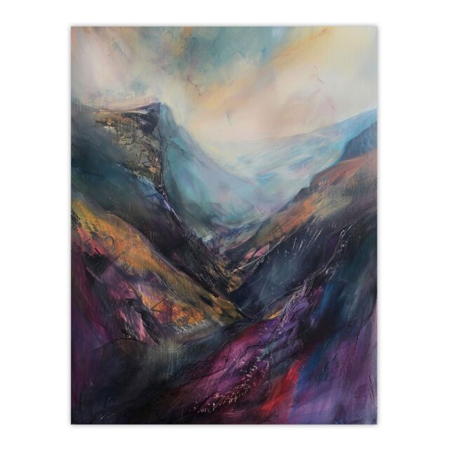 "Artery8 Cadair Idris Welsh Mountain Painting Iconic Wales Wall Art Print - Size: W24"" x H32""" - image 1