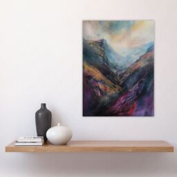 "Artery8 Cadair Idris Welsh Mountain Painting Iconic Wales Wall Art Print - Size: W24"" x H32""" - thumbnail 4