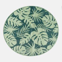 OHS Palms Reversible Round Outdoor Garden Rug Waterproof Area Floor Mat in Green - Size: 170 cm diameter - thumbnail 3