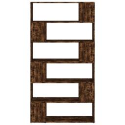 Berkfield Home Classic Book Cabinet/Room Divider Smoked Oak 100x24x188 cm in Brown - Size: 100 x 24 x 188 cm - thumbnail 5
