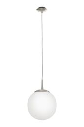 Eglo Rondo Glass & Metal Pendant Light in White