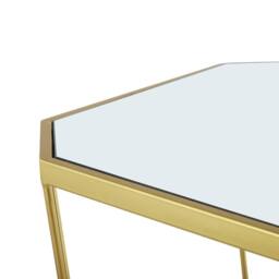 Wyld and Coco Glam Side Tables Set of 2 - Gold Base Mirrored Glass Tops - thumbnail 6