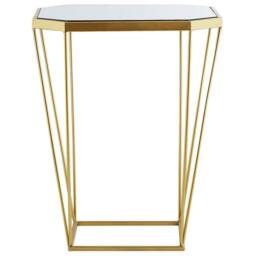 Wyld and Coco Glam Side Tables Set of 2 - Gold Base Mirrored Glass Tops - thumbnail 4