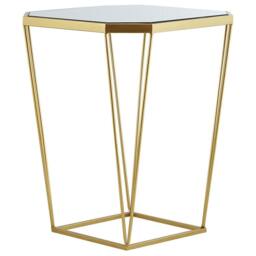 Wyld and Coco Glam Side Tables Set of 2 - Gold Base Mirrored Glass Tops - thumbnail 5