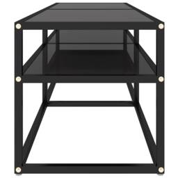 Berkfield Home TV Cabinet Black 140x40x40.5 cm Tempered Glass - thumbnail 4