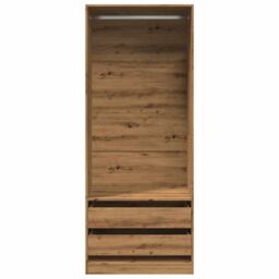 Berkfield Home Wardrobe Artisian Oak 80x50x200 cm Engineered Wood in Brown - Size: 80 x 50 x 200 cm - thumbnail 4