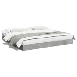 Berkfield Home Bed Frame without Mattress Concrete Grey 180x200 cm Super King - thumbnail 2