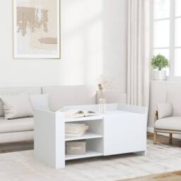 Berkfield Home Coffee Table White 100x50x50 cm Engineered Wood - Size: 100 x 50 x 50 cm - thumbnail 2