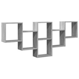 Berkfield Home Wall Shelf Grey Sonoma 159x18x66 cm Engineered Wood - Size: 159 x 18 x 66 cm - thumbnail 2
