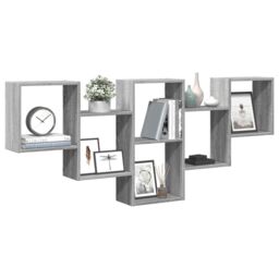 Berkfield Home Wall Shelf Grey Sonoma 159x18x66 cm Engineered Wood - Size: 159 x 18 x 66 cm - thumbnail 3