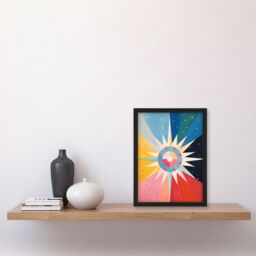 Artery8 Wall Art Print The Star Tarot Card Hilma af Klimt Style Oil Painting Geometric Rainbow Colour Gradient Artwork Framed - Size: A4 - thumbnail 4