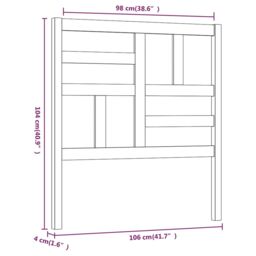 Berkfield Home Bed Headboard White 106x4x104 cm Solid Wood Pine - Size: 106 x 4 x 104 cm - thumbnail 6
