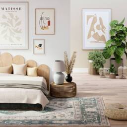 Kukoon Dark Green Traditional Flatwoven Living Room Area Rug Hallway Runner - Size: 160 cm x 230 cm - thumbnail 3