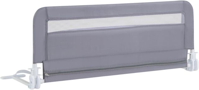 Gymax 100CM Baby Bed Rail Folding Down Bed Guard With Strap & Washable Cover in Grey - image 1