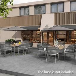 Costway 250 cm Patio Umbrella Outdoor Heavy Duty Market Umbrella in Grey - thumbnail 6
