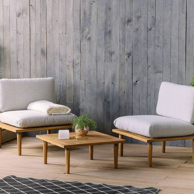 Wyld and Coco Acacia 2-Seater Sofa Set - Grey Cushions - image 1