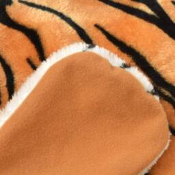 Berkfield Home Tiger Carpet Plush 144 cm Brown in Orange - Size: 100 cm diameter - thumbnail 3