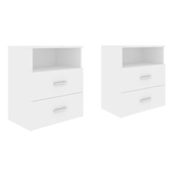Berkfield Home Bed Cabinets 2 pcs White 50x32x60 cm - Size: 50 x 32 x 60 cm - thumbnail 2