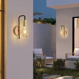 Goeco 2 Pack Vintage Wall Light, Industrial Wall Light, E27 Retro Wall Light in Black - thumbnail 3