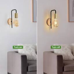 Goeco 2 Pack Vintage Wall Light, Industrial Wall Light, E27 Retro Wall Light in Black - thumbnail 4