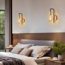 Goeco 2 Pack Vintage Wall Light, Industrial Wall Light, E27 Retro Wall Light in Black - thumbnail 6