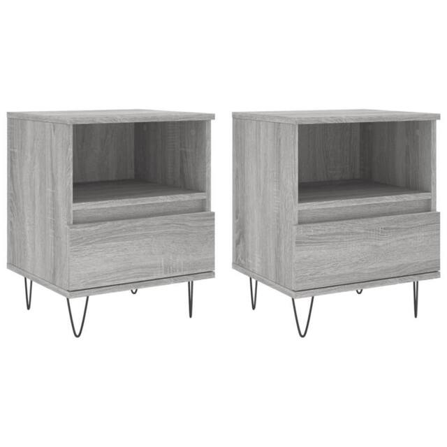 Berkfield Home Bedside Cabinets 2 pcs Grey Sonoma 40x35x50 cm Engineered Wood - Size: 40 x 35 x 50 cm - image 1