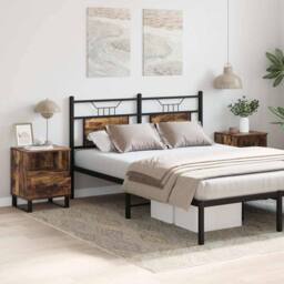 Berkfield Home Modern Bedside Cabinets 2 pcs Smoked Oak 40x35x50 cm Engineered Wood in Brown - Size: 40 x 35 x 50 cm - thumbnail 1