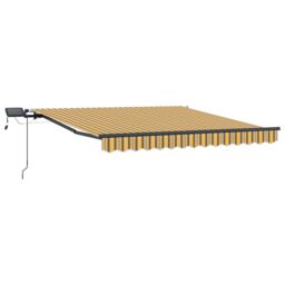 Berkfield Home Manual Retractable Awning with LED Multicolour Stripe 350x250 cm in Yellow - thumbnail 4
