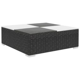 Berkfield Home 6 Piece Garden Lounge Set with Cushions Poly Rattan Black - thumbnail 6