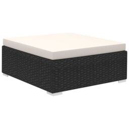 Berkfield Home 6 Piece Garden Lounge Set with Cushions Poly Rattan Black - thumbnail 5