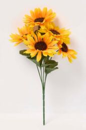 Homescapes Handmade Sunflower Artificial Bouquet in Yellow - thumbnail 4