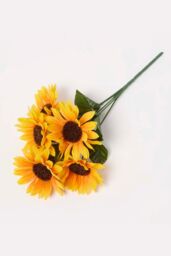 Homescapes Handmade Sunflower Artificial Bouquet in Yellow - thumbnail 3