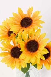 Homescapes Handmade Sunflower Artificial Bouquet in Yellow - thumbnail 2