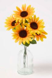 Homescapes Handmade Sunflower Artificial Bouquet in Yellow - thumbnail 1