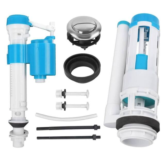 Nordara Dual Toilet Flush Valve Push Button Syphon Kit Top Mount Cistern UK in White - image 1