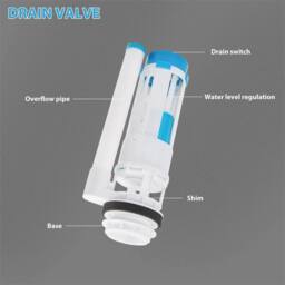 Nordara Dual Toilet Flush Valve Push Button Syphon Kit Top Mount Cistern UK in White - thumbnail 4