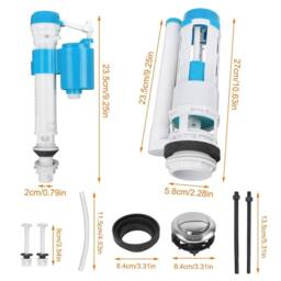 Nordara Dual Toilet Flush Valve Push Button Syphon Kit Top Mount Cistern UK in White - thumbnail 2