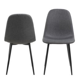 Furniture To Go Celia Dining Chair in Light Grey Set of 4 in Dark Grey - thumbnail 2