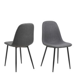 Furniture To Go Celia Dining Chair in Light Grey Set of 4 in Dark Grey - thumbnail 1